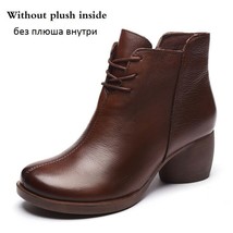 New Handmade Women Boots Retro Leather Ankle Boots For Women Winter Warm Shoes R - £167.89 GBP