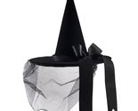 HMS Mini Velour Witch Hat with Veil, Black, One Size - £23.91 GBP