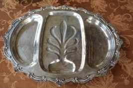 W &amp; S BLACKINTON 21” Fine Silver Plate Serving Tray Chippendale Platter 782 VTG - £32.54 GBP