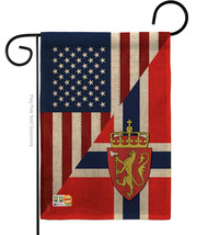 US Norway Friendship Burlap - Impressions Decorative Garden Flag G158386-DB - £18.35 GBP