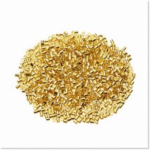 1000PCS Premium Gold Mini Tube Crimp Beads Cord End Caps - Loose Spacer Beads fo - $14.84