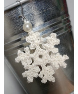 Crochet Snowflake Earrings / Crochet Earrings / Handmade Snowflake Earrings - £8.65 GBP