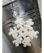 Crochet Snowflake Earrings / Crochet Earrings / Handmade Snowflake Earrings - $15.17 CAD