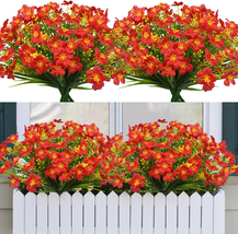 16 Pcs Artificial Flowers for Outdoors, UV Resistant Outdoors Artificial Flowers - £23.32 GBP