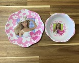 Zak Vintage Barbie Pink White Melamine Bowl And Plate - $21.84