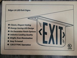 NEW HUBBELL / DUAL LITE EDGE-LIT LED EXIT SIGN / 120-277VAC Red LESCSRXB... - $16.20