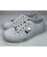 G By Guess Quilted Lace Up Sneakers Women&#39;s Size 5.5 White Leather - $19.55