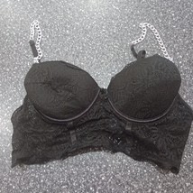 Womens Large Longline Underwired Bikini Top Chain Strap Lace Swimwear - $9.24
