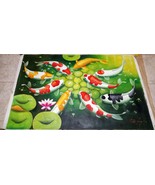Colorful Koi in a Magical Pond Painting - $270.00