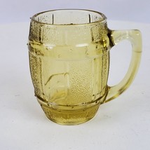 Vintage Hazel Atlas Barrel Mug Shot Glass 2.5 Inch Tall Yellow - $13.10