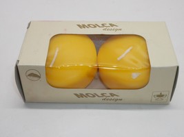 Molca Designs Yellow Unscented Round Floating  Candle Made In Netherlands 2 Pack - £7.10 GBP