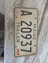 vintage 1983 Maine Trailer License Plate A200937 White / Black - $11.10 CAD