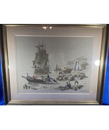 Escena portuaria y Desembarco en la playa - de Marcillac framed Art 33X2... - £128.71 GBP