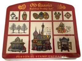 PSX Rubber Stamp Set Old Russia Krashenki Eggs Matryoshka Doll Folk Art Country - $14.99