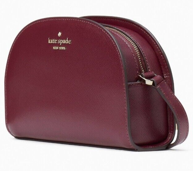 Primary image for Kate Spade Perry Burgundy Saffiano Leather Dome Crossbody K8697 NWT $279 MSRP FS
