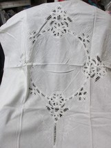 &quot;Battenburg Lace Inserts -RND White Tablecloth&quot; + 8 Napkins + Basket LINER- Nwt - £19.99 GBP