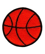 BASKETBALL IRON ON PATCH 1.7&quot; School Sports Team Red Orange Embroidered ... - $3.95