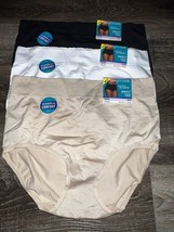 Vanity Fair Radiant Womens Brief Underwear Panties 3-Pair Nylon #13218 ~ M/6 - £17.31 GBP