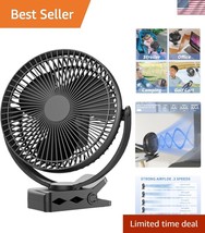 Quiet 8 Inch Battery Powered Clip Fan - Rechargeable &amp; Multi-Functional ... - $43.00