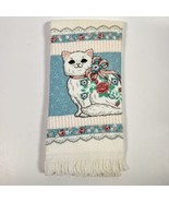Canon Kitchen Towel Cat Kitty USA Fringed Vtg - $14.84