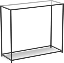 Safdie And Co - Metal Console Table With Glass, Black Console Tables For - £79.38 GBP