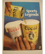 1985 Color Beer Ad Coors Beer Sports Legends Coors Light and Coors Banqu... - $12.32 CAD