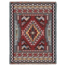 72x54 Southwest Red Black Geometric Native American Tapestry Throw Blanket - £50.64 GBP