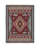 72x54 Southwest Red Black Geometric Native American Tapestry Throw Blanket - £50.76 GBP