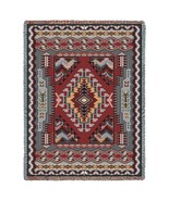 72x54 Southwest Red Black Geometric Native American Tapestry Throw Blanket - $63.36