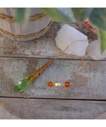 Pretty Green Swarovski Crystal Pendulum with Hand Painted Pendulum End Cap - $46.95