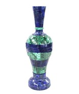Marble Flower Vase Pot Lapis Inlay Marquetry Art Collectible Gifts 12&quot; - £2,085.19 GBP