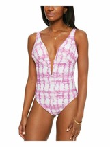  BAR III Purple Plunging V-Neck Open Back V-Wire One Piece Swimsuit S Ti... - £25.77 GBP