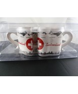 Set of two Switzerland Interlocking Heart shaped espresso mugs 2 5/8 Inc... - $20.18 CAD