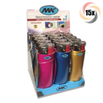 Full Box 15x Lighters MK 3in1 Multi Function Lighters Assorted Colors 2.76oz - £51.91 GBP