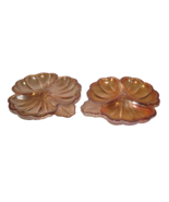 Jeannette Glass Marigold Iridescent Leaf Dish Carnival Glass Clover Cand... - $34.60