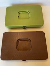 Vtg 1980’s Wilson Wilhold Plastic Sewing Boxes Thread Bobbin Organizer S... - $24.50