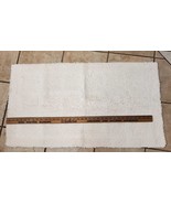White Throw Bath Pet Rug Cotton 40 by 22 Gently Used Vtg FREE SHIPPING - £17.11 GBP