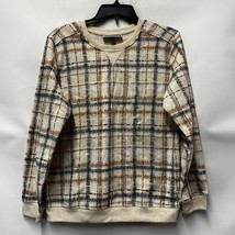 Karen Scott Womens S Oatmeal Heather Plaid Fleece Crewneck Sweatshirt NW... - $19.59