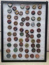 Vtg Bottle Cap Display of 60 - Pepsi Whistle Bubble Up ChocOla Coca-Cola... - $298.89