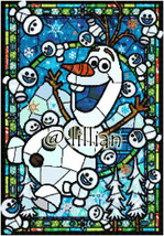 New Stained Glass Art Frozen Olaf Counted Cross Stitch Pattern - £3.68 GBP