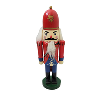 Holiday Wooden Nutcracker Classic Red Blue 14 Inch Vintage Christmas Decor - £15.75 GBP