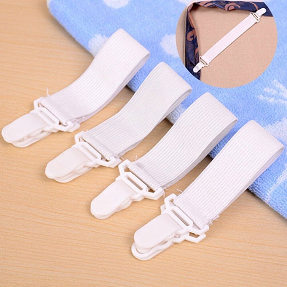 Bed Sheet Mattress Grippers Fasteners with Plastic Clasps Garter Style S... - $7.87