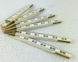 Lufkin No 460 Wood Folding Tape Measure Universal Extension Ruler Vintage 72&quot; - £11.77 GBP