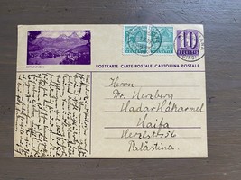 Vintage Old Postcard Telegram From Switzerland To Palestine 1935 - $9.50