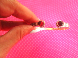 Red garnet sterling silver cuff bracelet - $16.34