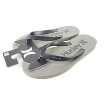 Men&#39;s Hurley Gray Phantom Flip Flop Beach Sandals USA Sz 10 Dark Green New - £15.56 GBP