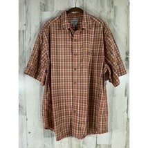 Carhartt Mens Button Up Shirt Orange Plaid Size XL READ - $11.07