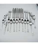 Pfaltzgraff Flatware Mix Lot 28 Pieces Sapphire Pattern Stainless Steel - £38.33 GBP