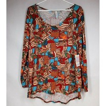 NWT LuLaRoe Lynnae Multi-Color With Summer Barbeque &amp; USA Flags Design Size XL - £12.19 GBP