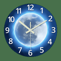 Glow in the Dark Wall Clock 12 Inch Moon Wall Clocks Battery Operated Si... - $34.69